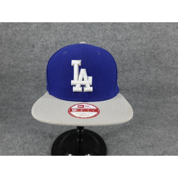New Era Los Angeles Dodgers 9FIFTY Snapback Hat Blue Grey LA MLB Mark Backer